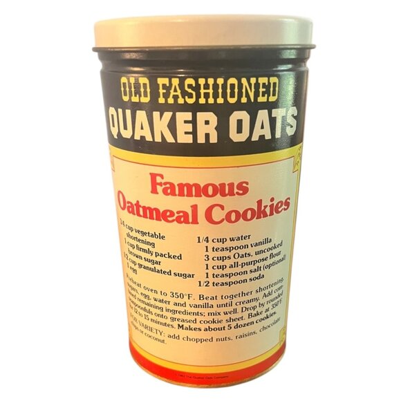 Vintage 1982 Quaker Oats Limited Edition Tin 7.5" X 4" Collectible Container - Picture 3 of 10